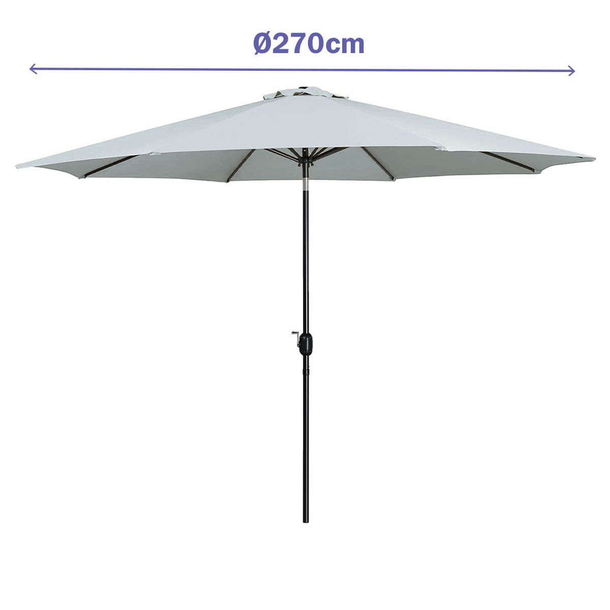 Päikesevari Marbueno Бял Ø 270 cm
